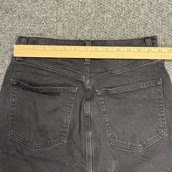 Abercrombie and Fitch Ultra High Rise Curve Love Black Denim Mini Skirt Size 6 - Picture 5 of 5